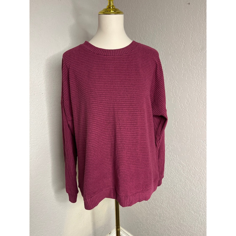 Ribbed Knit Crewneck Pullover Sweater Long Sleeve Casual Comfy Top